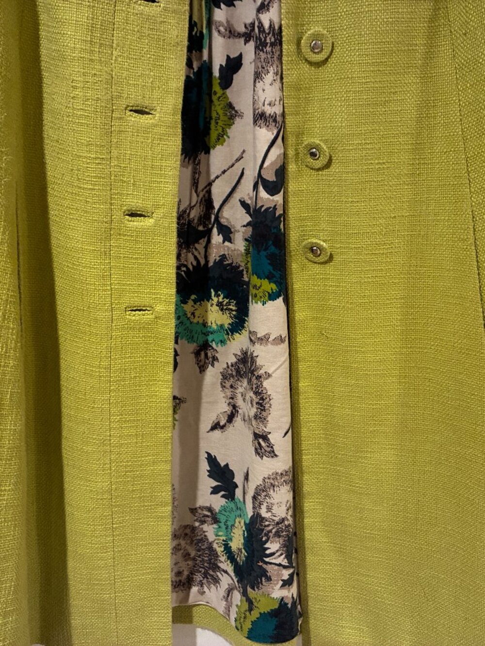 Boden Limited Edition Chartreuse Green Swing Coat Peter Pan Collar Sz 4 - Picture 5 of 10
